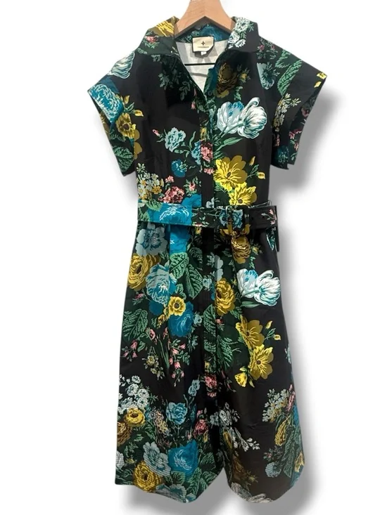 Tuckernuck NWOT Chloe Dress in Black Verdant Floral M - Picture 4 of 8